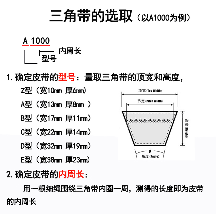 三力士三角带a型皮带1000A1016A1041A1067A1092A1118A1143A1168Li