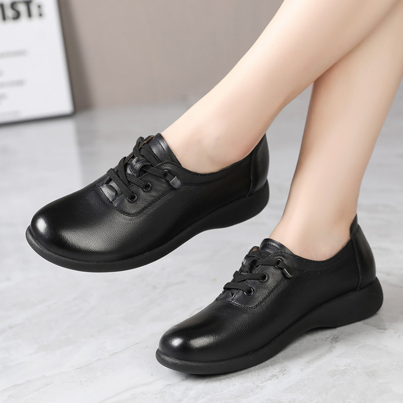 2025春秋款中老年妈妈鞋真皮软皮软底平底单鞋一脚蹬女鞋大码皮鞋,淘宝优惠券,粉丝福利购,淘宝优惠卷