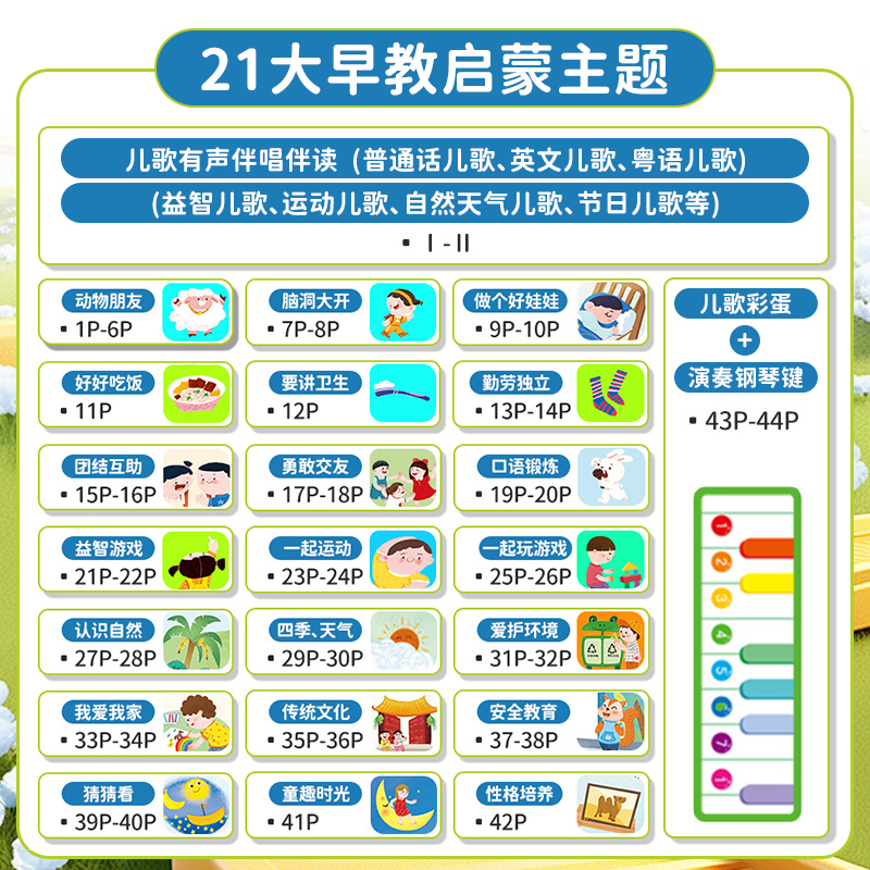 会说话的早教有声书儿歌300首宝宝学唱童谣故事点读发声书幼儿念儿歌语言表达启蒙绘本0-1-2-3-6岁儿童益智书籍儿歌三百首有声读物