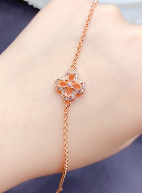 925银三色椭圆形3x4手链