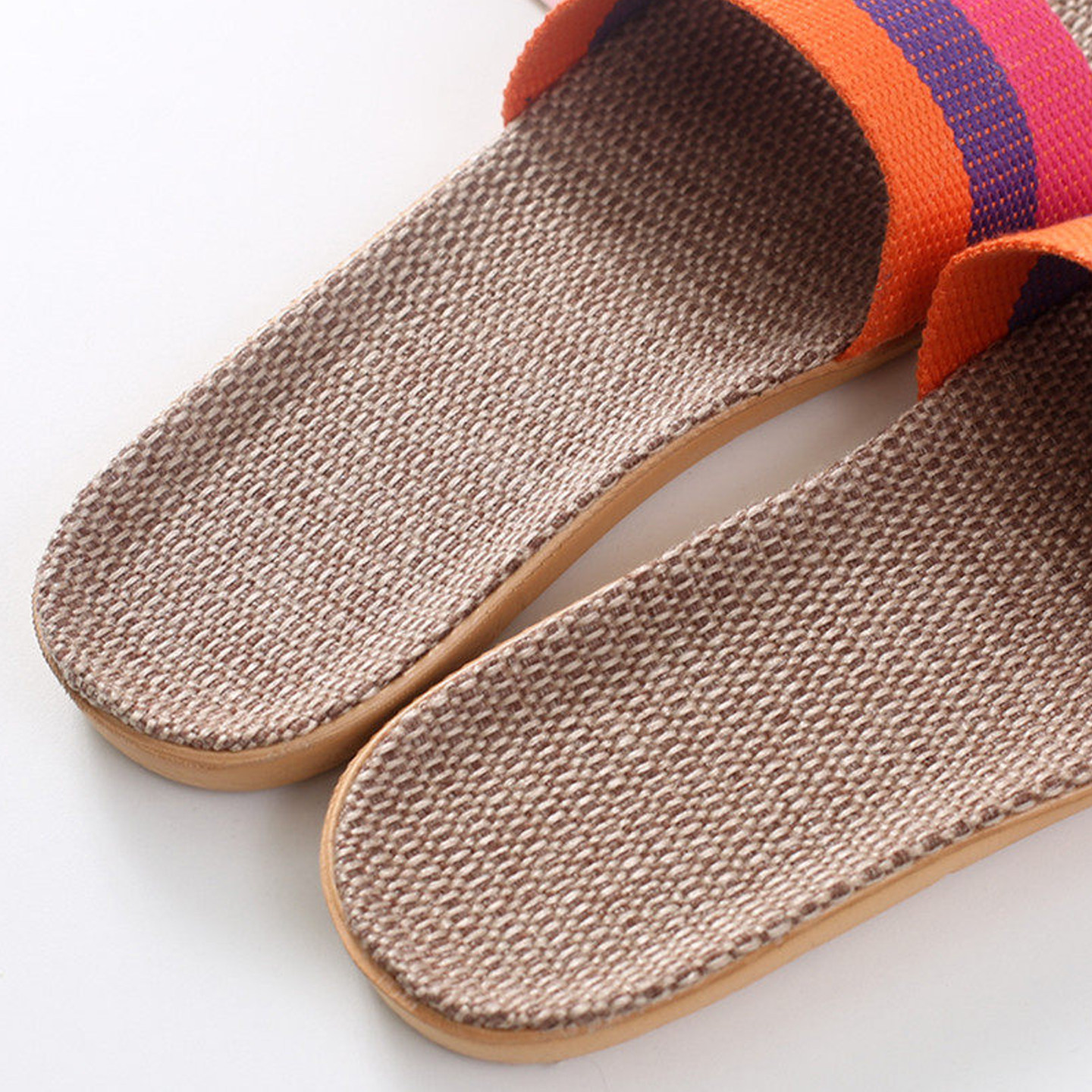 新款EVA亚麻防滑软底一字拖鞋