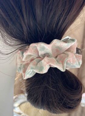 Rose island 自制*温柔本柔韩系大肠发圈 小众碎花系扎头绳皮筋女