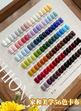 家和美学新品56色卡布奇诺纯色甲油胶显白流行色拓客套装美甲店用
