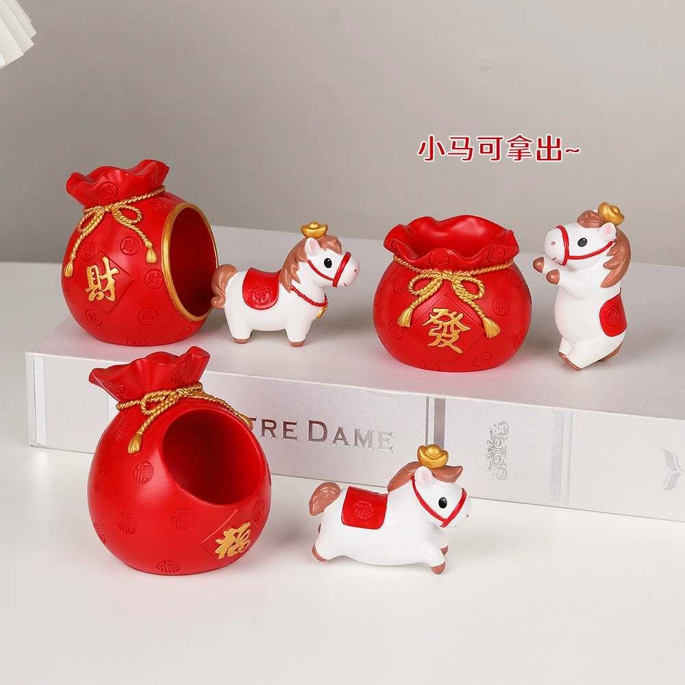 新款2026马年袋袋有钱小马摆件装饰品马年家居桌面喜庆新年礼品的,淘宝优惠券,粉丝福利购,淘宝优惠卷