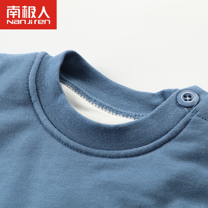 南极人加厚男女宝宝纯棉衣服保暖衣 艾因宝母婴内衣套装