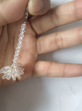 新款星辰花海琉璃坠水晶花流苏貉子毛外套狐狸毛编织皮草装饰雏菊