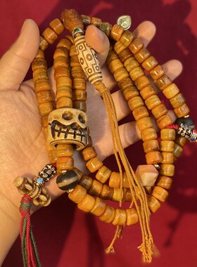 文玩藏传回流骨108颗佛珠念珠阿