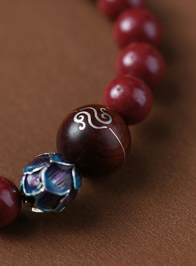 慕镶集朱砂静心龙凤回纹女式手链