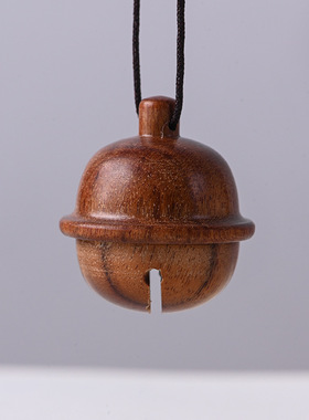 花梨木雕刻小叮当铃铛钥匙扣挂件