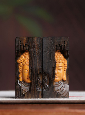 工厂批发沉香木雕观音如来情侣款