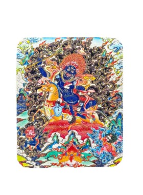 吉祥天母描金本命佛手绘唐卡画芯