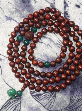 赞比亚血檀手链108颗佛珠手串爆