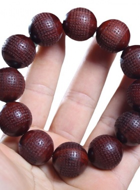 小叶紫檀雕刻金刚心经款手串2.0