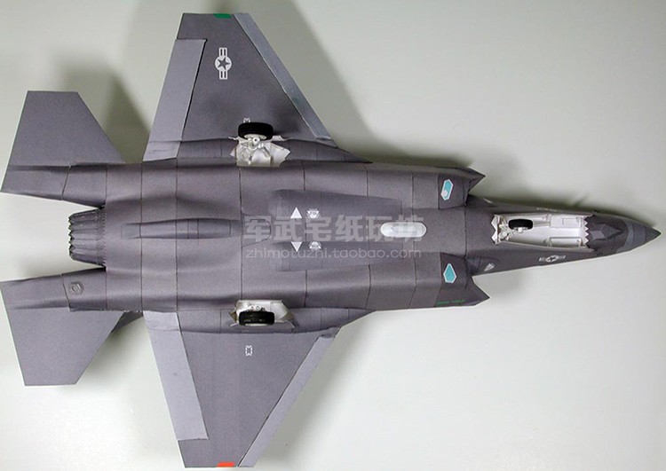 美国F-35II闪电战斗机纸模型 1:33飞机模型军武宅手工DIY-图3