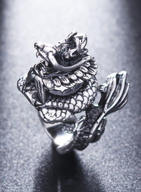 银缘宝男士钛钢戒指龙爪潮男学生