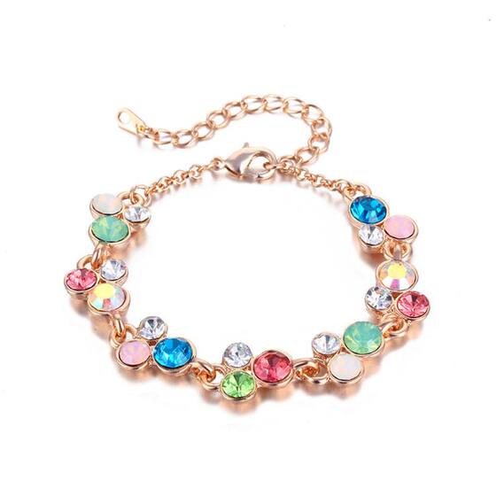 Rose gold four-leaf clover multi-layer fashion style fresh bracelet