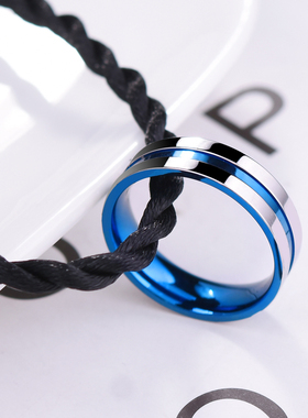 蓝色十字架戒指男士ins男生潮男