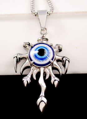 钛钢眼睛饰品复古男士祈福吊坠