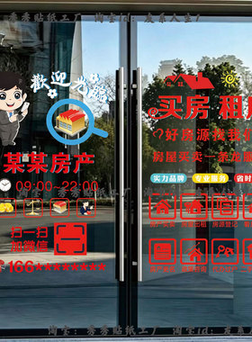 房产中介静电玻璃门贴