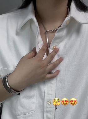 purposeful 小钢珠抽拉式项链锁骨链双蛇骨双层链