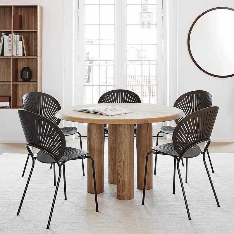 北欧实木贝壳椅餐椅家用靠背凳椅子法式复古中古简约餐桌椅化妆椅,淘宝优惠券,粉丝福利购,淘宝优惠卷