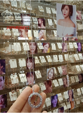 东大门空心圆圈毛衣链明星同款