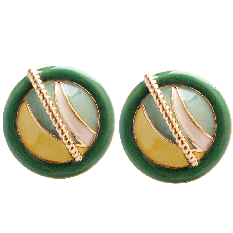 sumni/莎米尼原创设计感艺术几何珐琅滴釉圆形紫色精致耳钉女夏天 - 图3