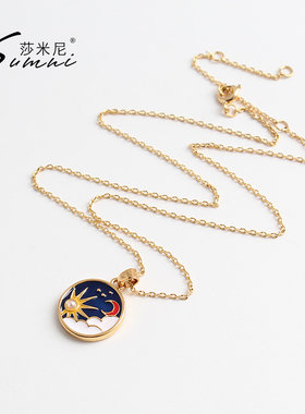 SUMNI莎米尼18K包金女彩釉项链