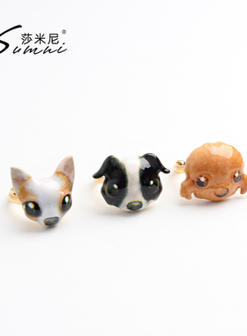 莎米尼创意喵星人动物开口戒指