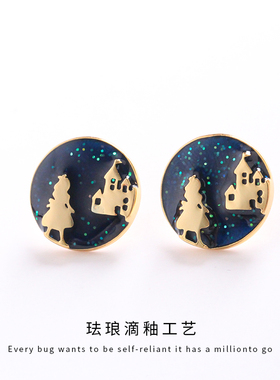 梦幻耳钉莎米尼18K包金