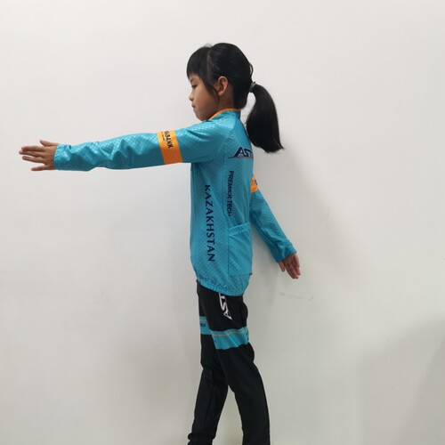 极客狮专业轮滑服套装男女儿童学生抓绒春秋弹力长袖运动服速滑服 - 图2