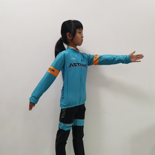 极客狮专业轮滑服套装男女儿童学生抓绒春秋弹力长袖运动服速滑服 - 图1
