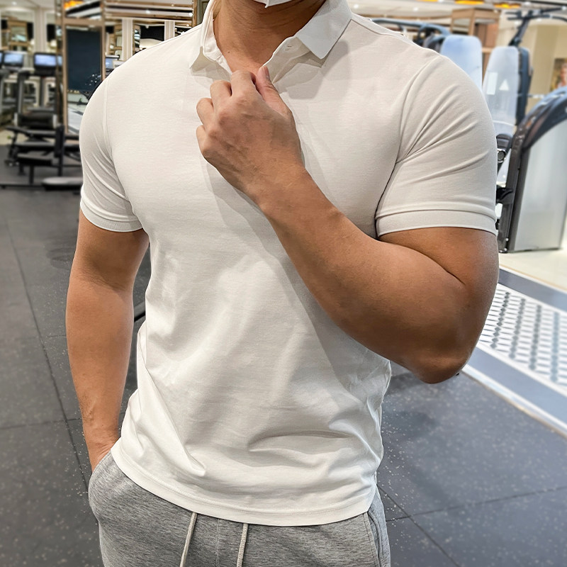 健身教练工服修身休闲潮流POLO衫肌肉男运动T恤翻领短袖,淘宝优惠券,粉丝福利购,淘宝优惠卷