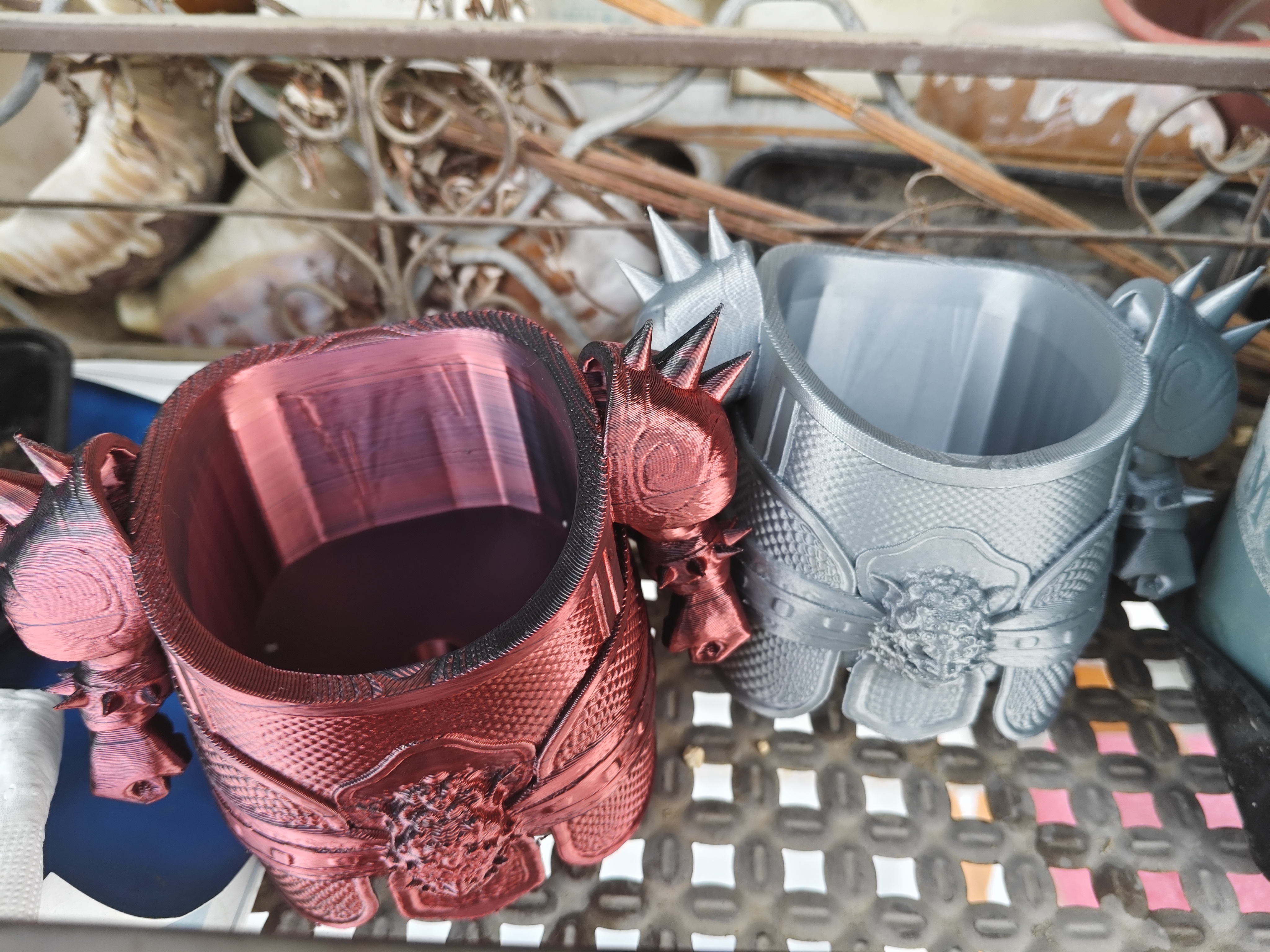 网红盔甲块根盆潮流迷你花盆3d打印桌面绿植芦荟肉肉仙人球盆包邮 - 图0