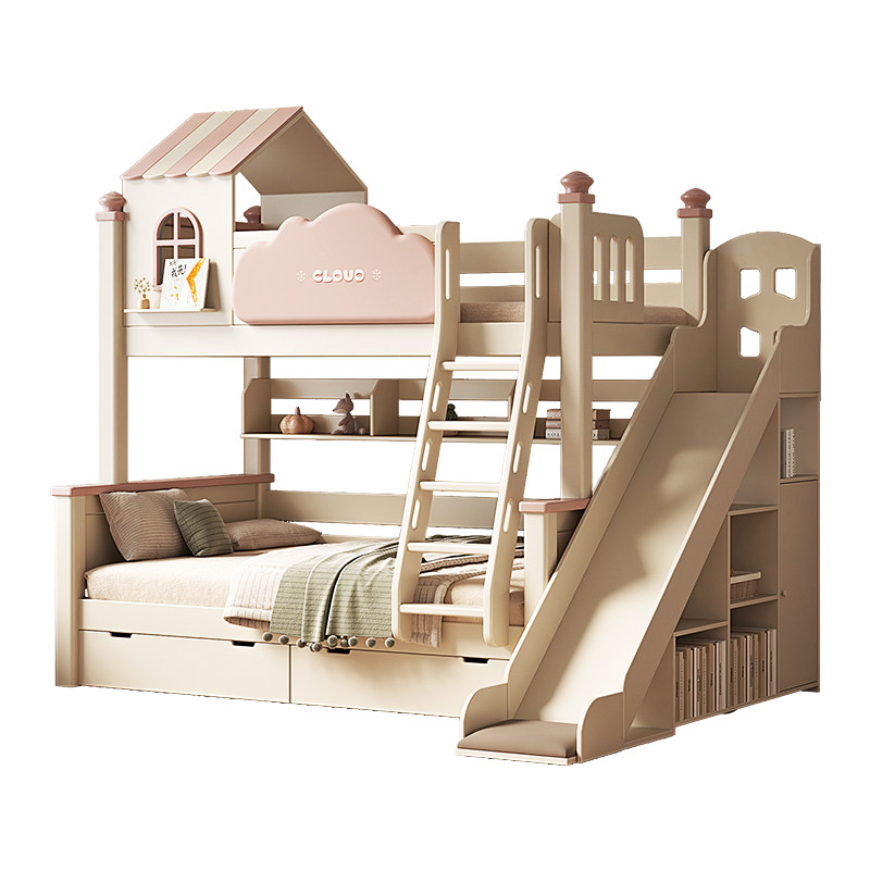 樱桃木上下铺双层床全实木儿童高低铺床女孩城堡子母床两层上下床,淘宝优惠券,粉丝福利购,淘宝优惠卷