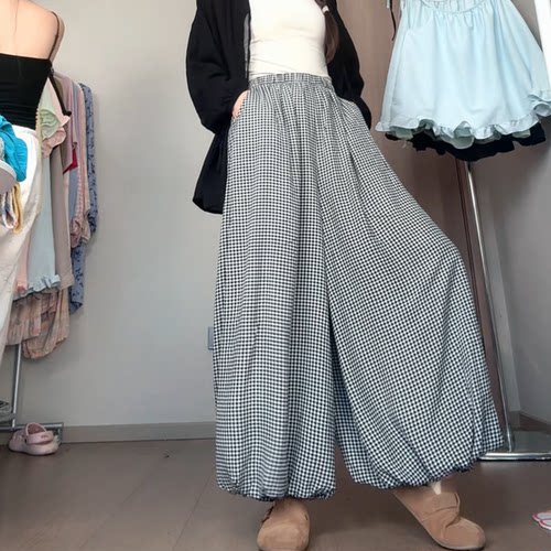 【花苞裙裤】棉绸夏季女士2025新款胖MM显瘦遮肚蓬蓬慵懒松弛裙裤 - 图3