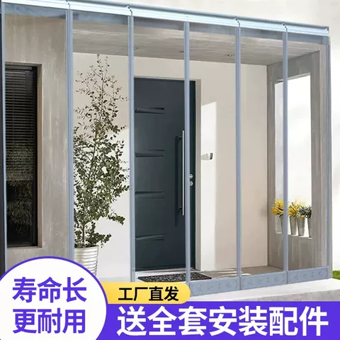 空调门帘加厚隔热挡风磁吸店铺商用防风隔断帘PVC透明塑料软门帘 图片 2