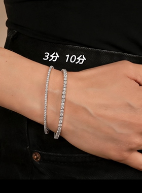 欧美简约闪耀满钻排钻手链细链