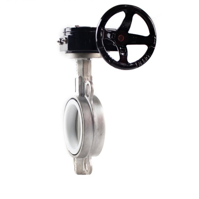 D371F-16P不锈钢手动涡轮对夹蝶阀304/316衬四氟耐酸碱DN100 150,淘宝优惠券,粉丝福利购,淘宝优惠卷