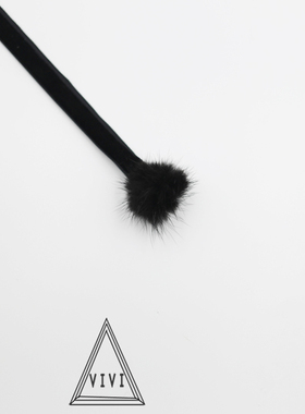 红色丝绒水貂毛球脖子饰品项链