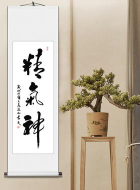 精气神真迹已装裱名家条幅书法
