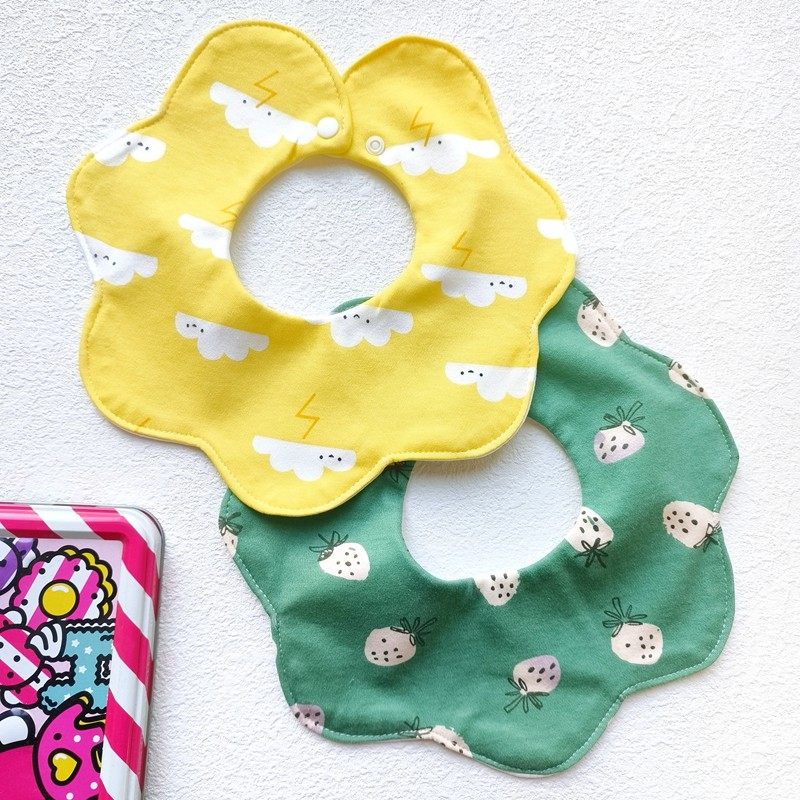 婴儿童360度双层A类纯棉防水接口水巾宝宝花朵小围嘴围巾假领子,淘宝优惠券,粉丝福利购,淘宝优惠卷