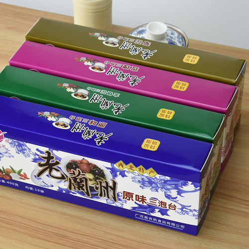 老兰州三炮台茶兰州特产甘肃玫瑰三泡台菊花八宝茶原味盖碗茶盒装 - 图0