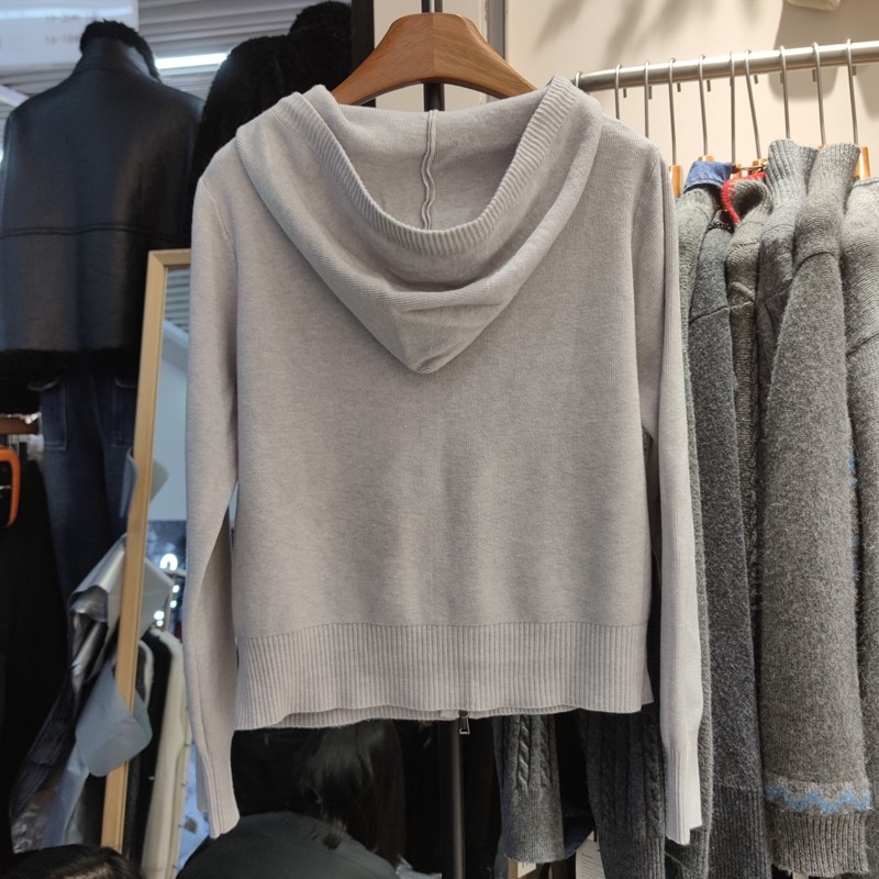 8088春季女连帽长袖针织衫毛衣开衫外套拉链打底衫短上衣天丝棉,淘宝优惠券,粉丝福利购,淘宝优惠卷