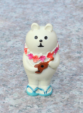 zakka杂货 decole旅游场景棕熊白熊小白兔三毛猫 微景观树脂摆件