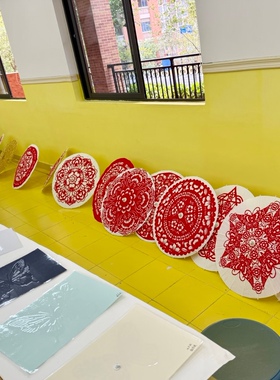 剪纸油纸伞印花绸布伞舞蹈演出走秀伞工艺伞装饰古典跳舞道具