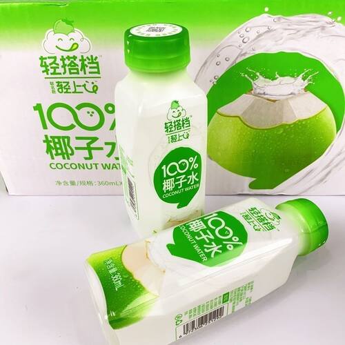 轻上100%椰子水轻搭档联名款360ml整箱15瓶装0脂肪东南亚椰源清爽 - 图0