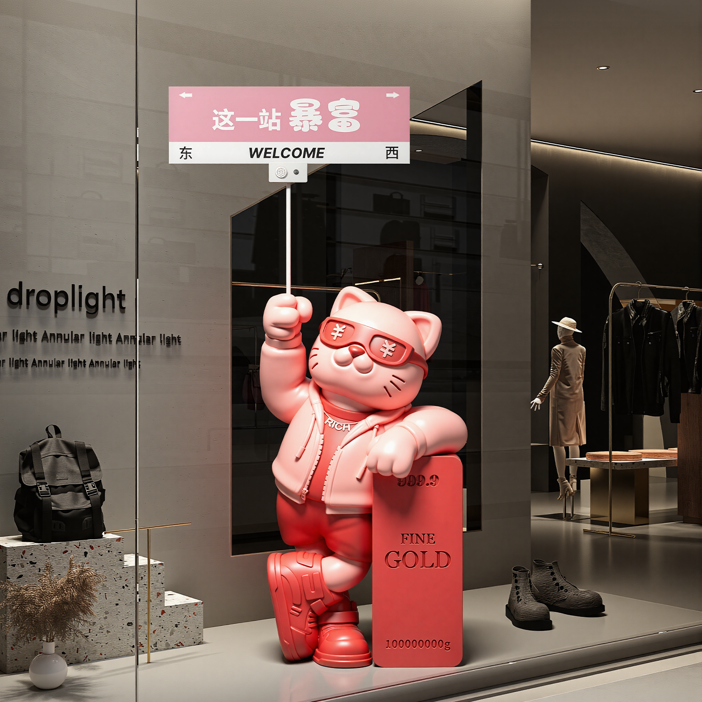 贝汉美大型网红招财猫发财摆件客厅公司前台店铺门口装饰开业礼物,淘宝优惠券,粉丝福利购,淘宝优惠卷