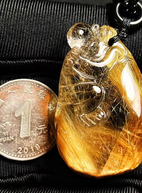 魅晶天然水晶晶体通透金发晶代代封侯吊坠