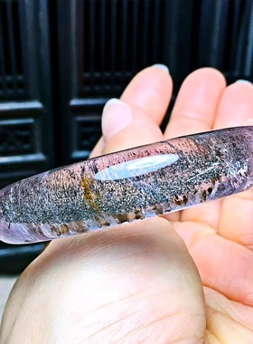 魅晶魅晶天然水晶晶体通透紫钛铜矿红胶花毒液半壁江山手镯